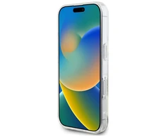 Dėklas Karl Lagerfeld IML Rhinestones Karl Head iPhone 16 skaidrus