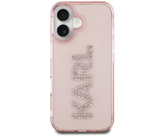 Dėklas Karl Lagerfeld IML Rhinestones Logo iPhone 16 Case - Rožinė