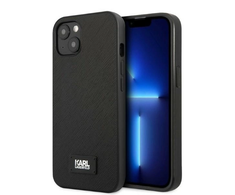 Apple iPhone 13 Karl Lagerfeld dėklas Saffiano Plaque juodos spalvos