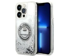 Apple iPhone 14 Pro Karl Lagerfeld dėklas Liquid Glitter RSG sidabrinės spalvos