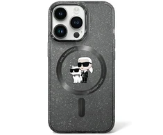 Apple iPhone 11 / XR Karl Lagerfeld dėklas Karl&amp;Choupette Glitter MagSafe (Klhmn61hgkcnok) juodos spalvos