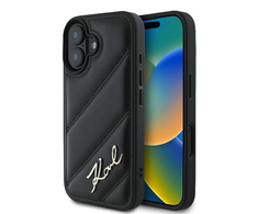 Karl Lagerfeld Quilted Signature - dėklas skirtas Apple iPhone 16 juodas