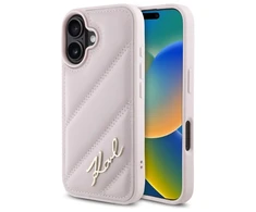 Karl Lagerfeld Quilted Signature Apple iPhone 16 - dėklas telefonui rožinės spalvos