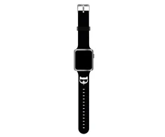 Išmaniojo laikrodžio Apple 4/5/6/7/SE Karl Lagerfel silikoninis dirželis, Juodos spalvos, 42/44/45mm