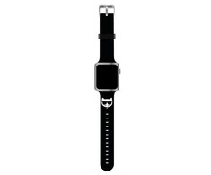 Išmaniojo laikrodžio Apple 4/5/6/7/SE Karl Lagerfel silikoninis dirželis, Juodos spalvos, 38/40/41mm
