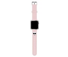 Išmaniojo laikrodžio Apple 4/5/6/7/SE Karl Lagerfel silikoninis dirželis, Rausvos spalvos, 38/40/41mm