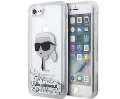 Apple iPhone SE 2022 / SE 2020 / 7 / 8 Karl Lagerfeld dėklas Glitter Karl`s Head (KLHCI8LNKHCH) sidabrinės spalvos