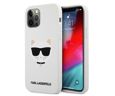 Karl Lagerfeld Karlas Lagerfeldas KLHCP12LSLCHWH „iPhone 12 Pro Max 6,7 colio“ hardcase balta/balta Silicone Choupette