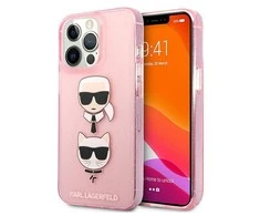 Karl Lagerfeld Case iPhone 13 / 13 Pro 6.1 KLHCP13LKCTUGLP kietas dėklas, rožinis blizgus Karl's – Choupette