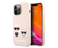 Apple iPhone 13 Pro Karl Lagerfeld dėklas Silicone Karl &amp; Choupette (KLHCP13LSSKCI) light rožinės spalvos