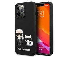 Karl Lagerfeld Slilicone Karl &amp; Choupette - dėklas skirtas Apple iPhone 13 Pro Juodas