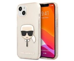 Dėklas Karl Lagerfeld KLHCP13SKHTUGLGO HARDCASE GLITTER KARL'S HEAD IPHONE 13 MINI GOLD