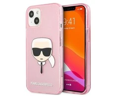 Dėklas Karl Lagerfeld HARDCASE KLHCP13SKHTUGLP IPHONE 13 MINI GLITTER KARL'S HEAD Rožinis