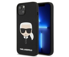Dėklas Karl Lagerfeld KLHCP13SSLKHBK iPhone 13 mini 5,4" juoda/juodas hardcase Silicone Karl's Head