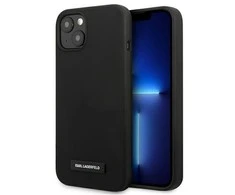 Apple iPhone 13 Mini Karl Lagerfeld dėklas silikoninis Plaque (KLHCP13SSLMP1K) juodos spalvos