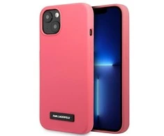 Apple iPhone 13 Mini Karl Lagerfeld dėklas silikoninis Plaque (KLHCP13SSLMP1PI) rožinės spalvos
