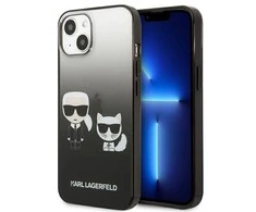 Karl Lagerfeld Gradient Ikonik Karl &amp; Choupette - dėklas skirtas Apple iPhone 13 mini Juodas