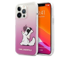 Dėklas Karl Lagerfeld PC/TPU Choupette Eat Case, skirtas iPhone 13 Pro Max, rožinis