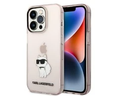 Apple iPhone 14 Pro Karl Lagerfeld dėklas Ikonik Choupette (KLHCP14LHNCHTCP) rožinės spalvos