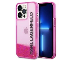 Apple iPhone 14 Pro Karl Lagerfeld dėklas Liquid Glitter Elong rožinės spalvos