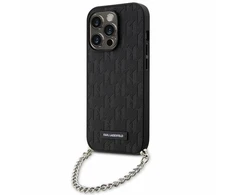Karl Lagerfeld dėklas iPhone 14 Pro 6,1 KLHCP14LSACKLHPK juodas Saffiano Mono Chain