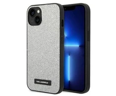 Dėklas Karl Lagerfeld KLHCP14MG2ELS iPhone 14 Plus 6.7 "hardcase sidabrinis / sidabrinis Glitter Plaque Logo