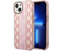 Dėklas Karl Lagerfeld KLHCP14MHKLSPCP IPHONE 14 PLUS / 15 PLUS 6.7 "HARDCASE Rožinis / Rožinis MONO VERTICAL STRIPE