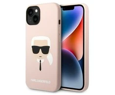 Dėklas Karl Lagerfeld KLHCP14MSLKHLP IPHONE 14 PLUS / 15 PLUS 6.7 "HARDCASE Rožinis / Rožinis SILICONE KARL`S HEAD