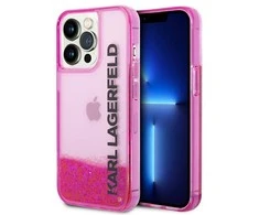 Apple iPhone 14 Pro Max Karl Lagerfeld dėklas Liquid Glitter Elong (KLHCP14XLCKVF) rožinės spalvos
