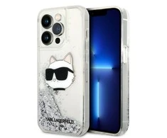 Apple iPhone 14 Pro Max Karl Lagerfeld dėklas Glitter Choupette Patch (KLHCP14XLNCHCS) sidabrinės spalvos
