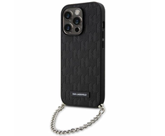 Karl Lagerfeld dėklas, skirtas iPhone 14 Pro Max 6,7 KLHCP14XSACKLHPK juodos spalvos kietas dėklas , skirtas Saffiano Mono Chain