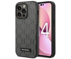 Dėklas Karl Lagerfeld Saffiano Mono Metal Logo iPhone 14 Pro Max 6.7" Case - Gray