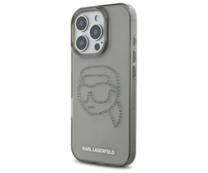 Karl Lagerfeld KLHCP16XHKHDCELK Apple iPhone 16 Pro Max 6.9″ juodos spalvos kietas dėklas IML Rhinestones Karl Head