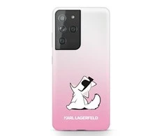 Samsung Galaxy S21 Ultra Karl Lagerfeld dėklas Choupette Fun (KLHCS21LCFNRCPI) rožinės spalvos