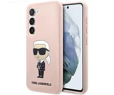 Samsung Galaxy S23 Karl Lagerfeld silikoninis dėklas Ikonik (KLHCS23SSNIKBCP) rožinės spalvos