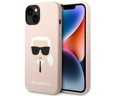 Dėklas Karl Lagerfeld KLHMP14MSLKHLP IPHONE 14 PLUS / 15 PLUS 6.7 "HARDCASE LIGHT Rožinis / LIGHT Rožinis SILICONE KARL`S HEAD MAGSAFE