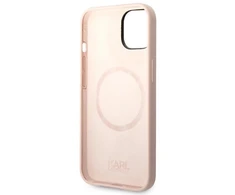 Karl Lagerfeld KLHMP14SSSKCI iPhone 14 6.1" kietas dėklas šviesiai rožinis / šviesiai rožinis silikoninis Karl &amp; Choupette Magsafe dėklas