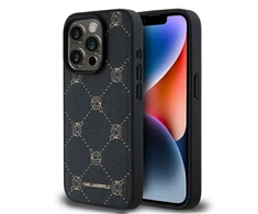 Karl Lagerfeld PU Karl Heads Pattern MagSafe dėklas telefonui Apple iPhone 15 Pro Max juodos spalvos