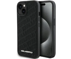 Apple iPhone 15 plus Karl Lagerfeld dėklas Quilted K Pattern (KLHCP15MPQKPMK) juodos spalvos