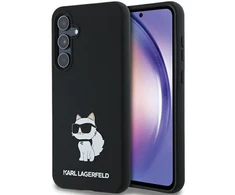 Originalus Karl Lagerfeld kietas silikoninis dėklas su metaliniu smeigtuku KLHCSA35SMHCNPK, skirtas Samsung Galaxy A35, juodas