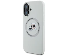 Karl Lagerfeld Liquid silikoninis K&amp;CH Heads MagSafe Apple iPhone 16 dėklas telefonui gelsvos spalvos