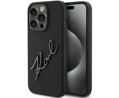 Karl Lagerfeld KLHCP15LSKSBMCK Apple iPhone 15 Pro 6.1″ juodos spalvos kietas dėklas Silicone Karl Script