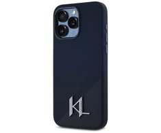 Karl Lagerfeld dėklas skirtas Apple iPhone 15 Pro compatible with MagSafe KLHMP15LSCMKMPCK (Silicone Initial Metal Logo) juodos spalvos