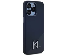 Dėklas Karl Lagerfeld Silicone Shadow Metal Initial MagSafe Apple iPhone 15 Pro Max juodos spalvos
