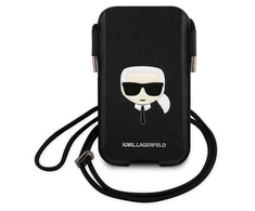 Karl Lagerfeld Torebka KLHCP12MOPHKHK 6,1" juoda/juodas hardcase Saffiano Ikonik Karl`s Head