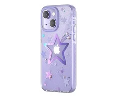 Dėklas Kingxbar Heart Star Series iPhone 14 Plus violetinė star case