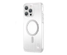 Kingxbar PQY Go Out Series magnetic Apple iPhone 14 Plus MagSafe dėklas telefonui sidabrinės spalvos