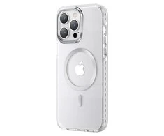 Kingxbar PQY Ice Crystal Series magnetic iPhone 14 Plus MagSafe dėklas telefonui sidabrinės spalvos