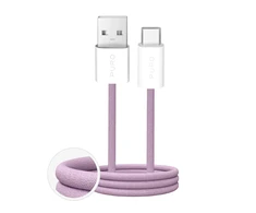Puro Fabrik 2.0 10W USB-A – USB-C Braided Kabelis 1.5m – rožinės spalvos