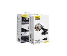 Magnetinis automobilinis laikiklis Dudao F12MAX+ su Qi indukciniu įkrovikliu, 15W (juodas)